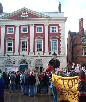 Demo at York's Mansion House